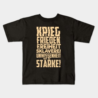 Krieg ist Frieden - Politische und kritische Zitate. Typografie Kunst. Kids T-Shirt